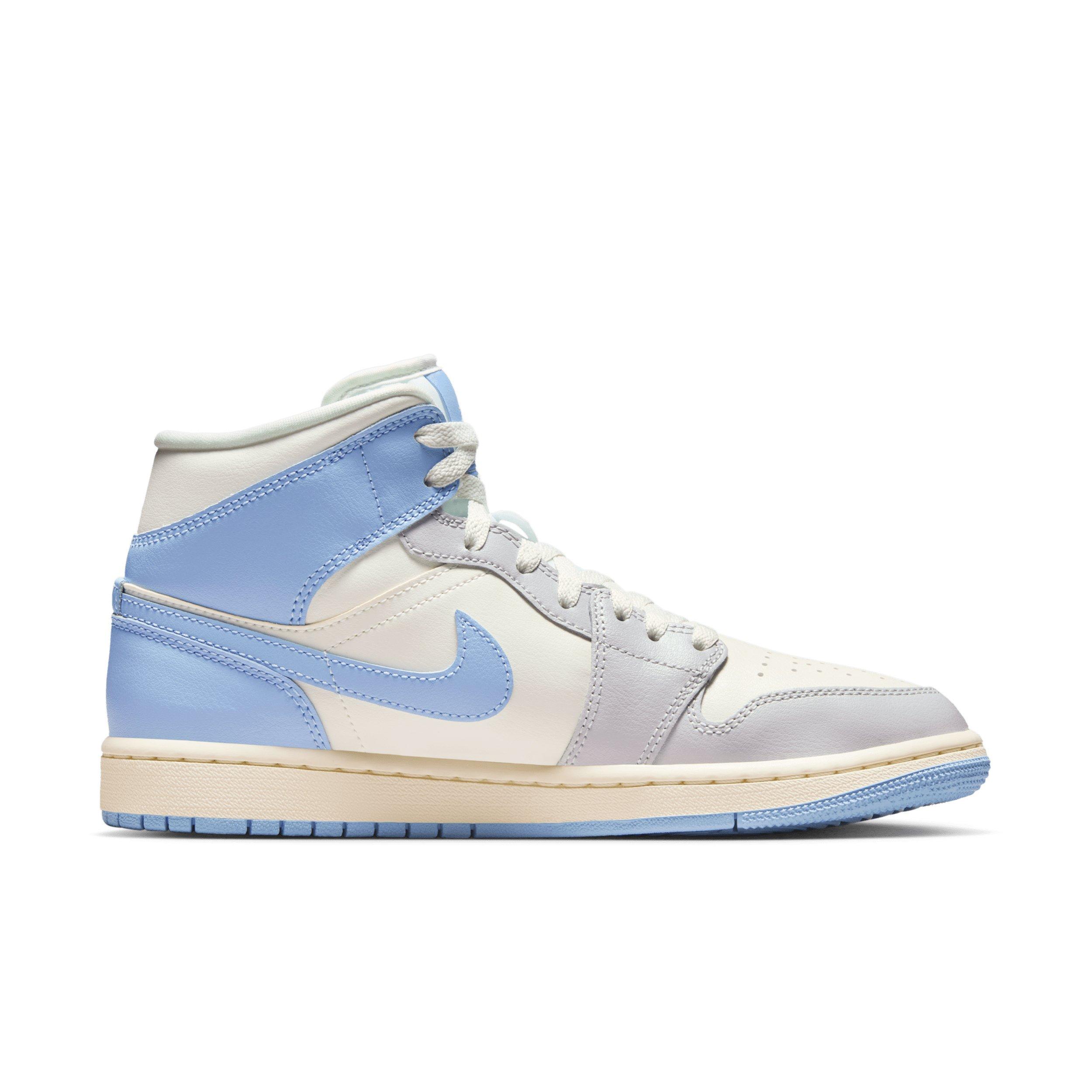 Jordan 1 Mid Women's Psychic Blue Leather Shoe | Hibbett